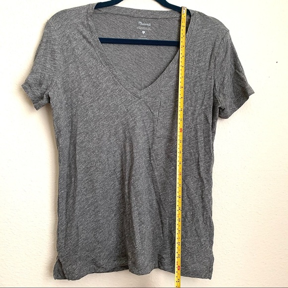 NWT Madewell Cotton V-Neck Pocket Tee Small Gray - Picture 9 of 10